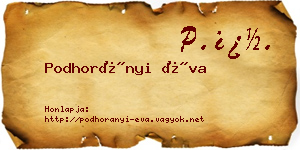 Podhorányi Éva névjegykártya