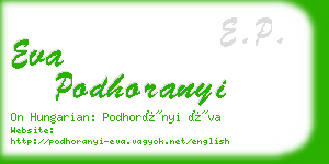 eva podhoranyi business card